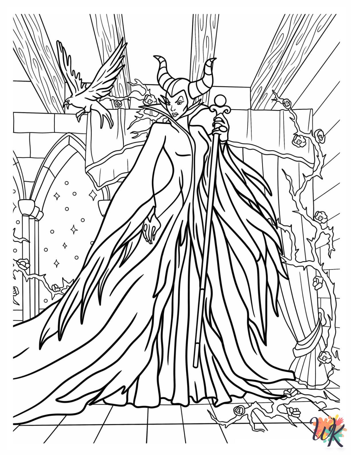 free printable Maleficent coloring pages for adults