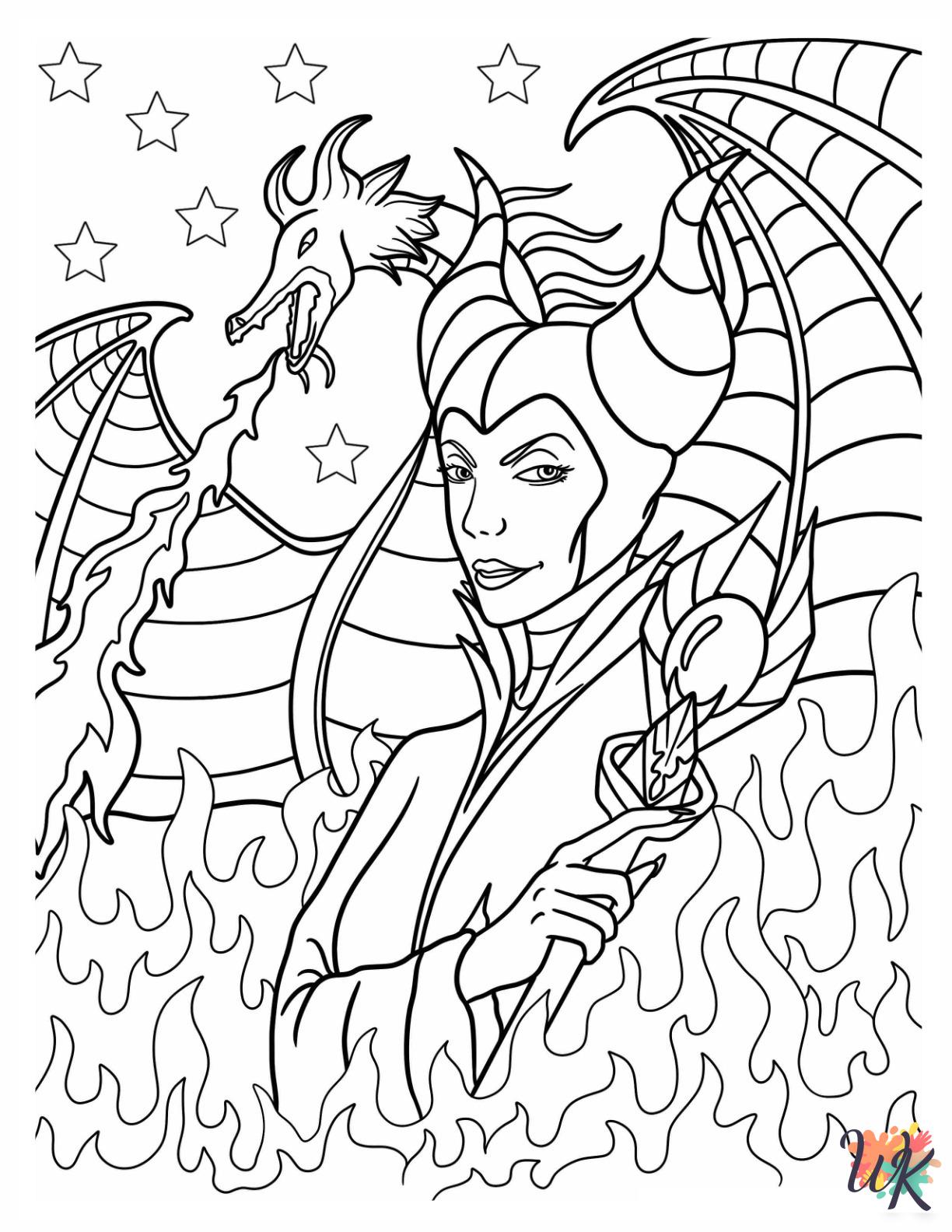 free Maleficent coloring pages printable