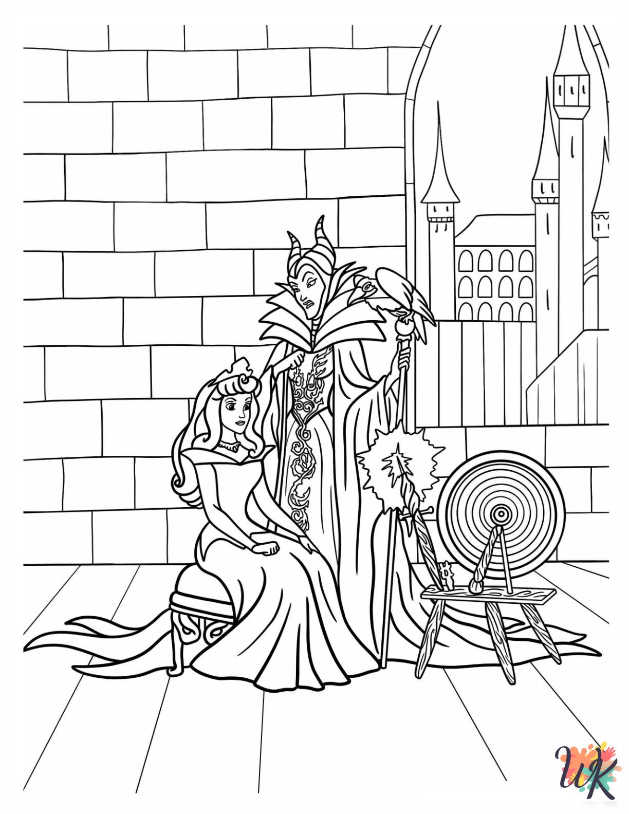 detailed Maleficent coloring pages