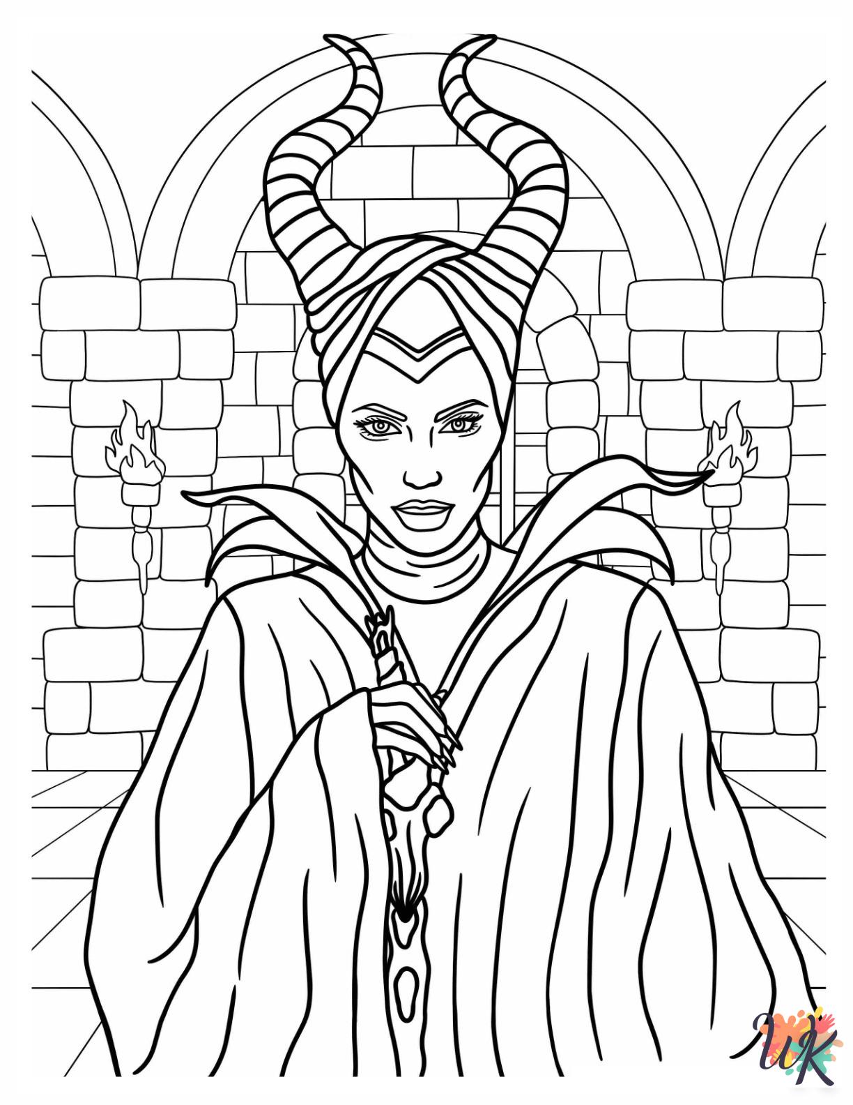 Maleficent coloring pages for preschoolers