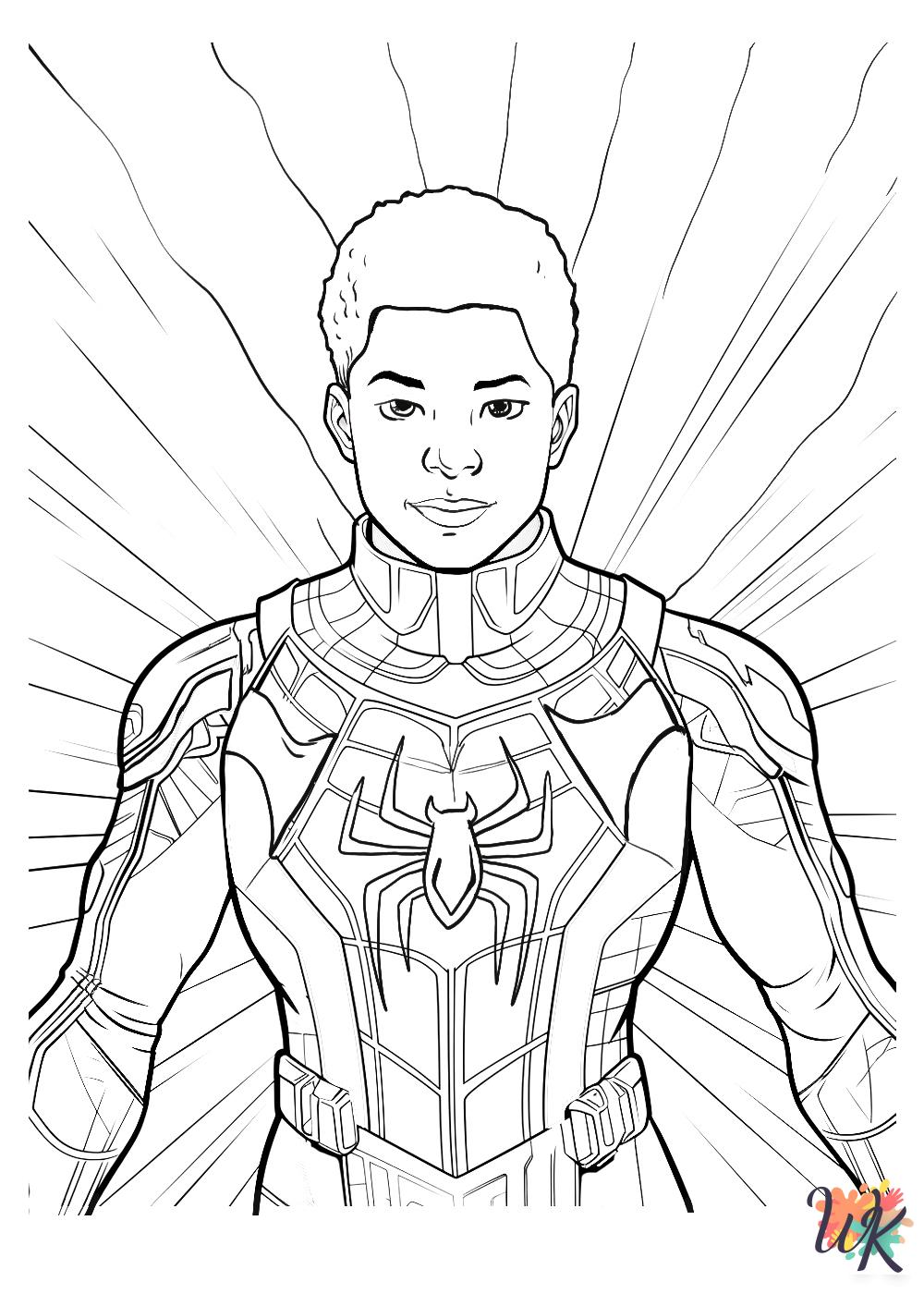 detailed Miles Morales coloring pages for adults