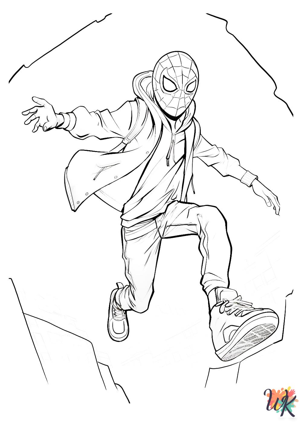 grinch cute Miles Morales coloring pages