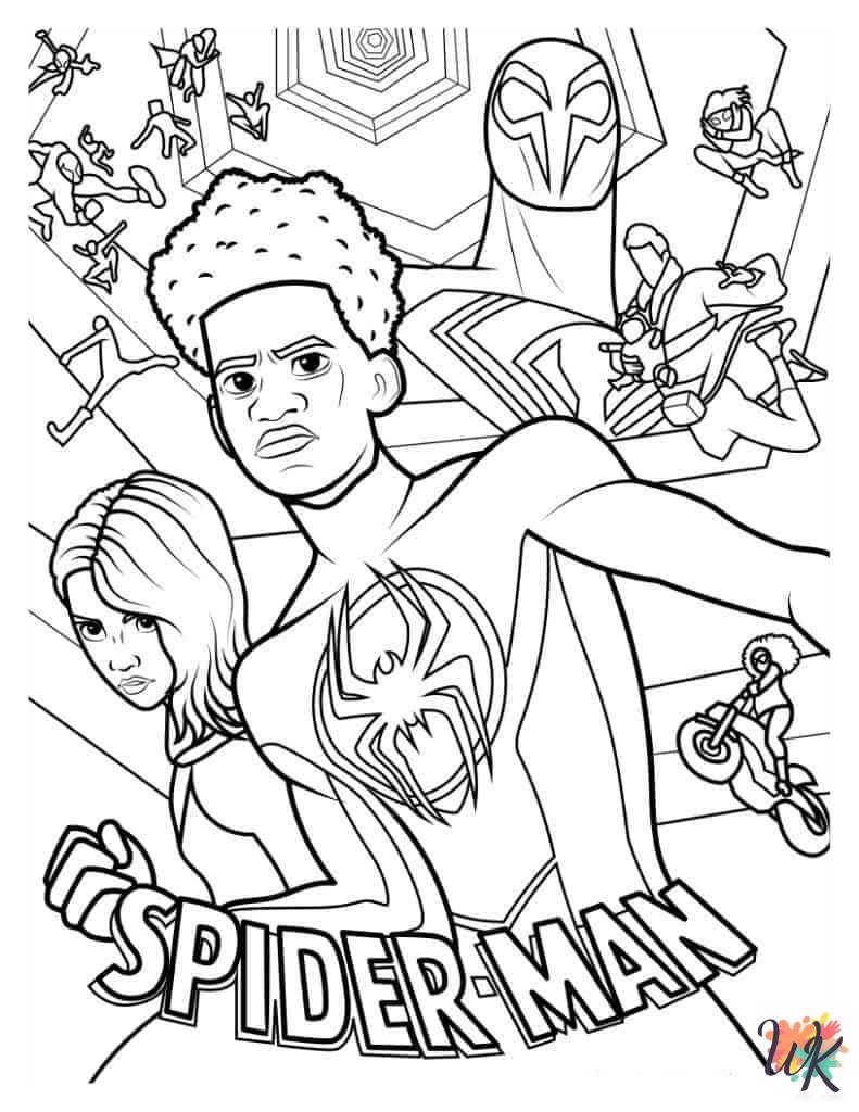 easy cute Miles Morales coloring pages