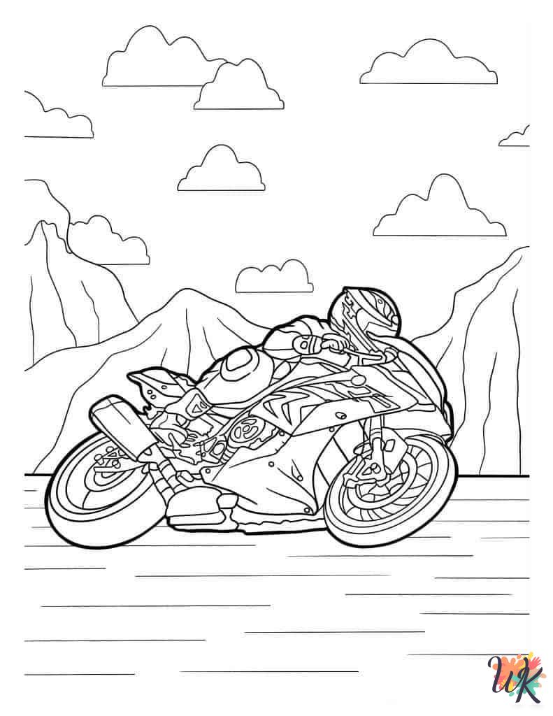 detailed Motorcycle coloring pages for adults