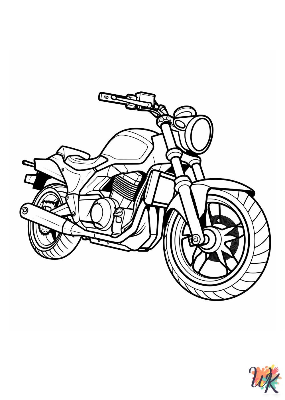 free Motorcycle coloring pages for kids