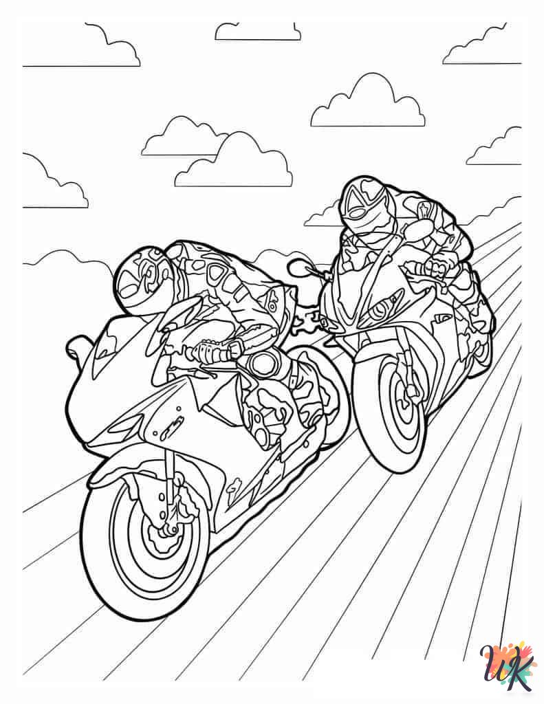 Motorcycle ornament coloring pages