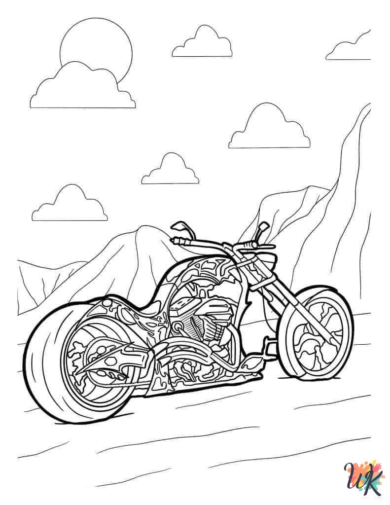 old-fashioned Motorcycle coloring pages