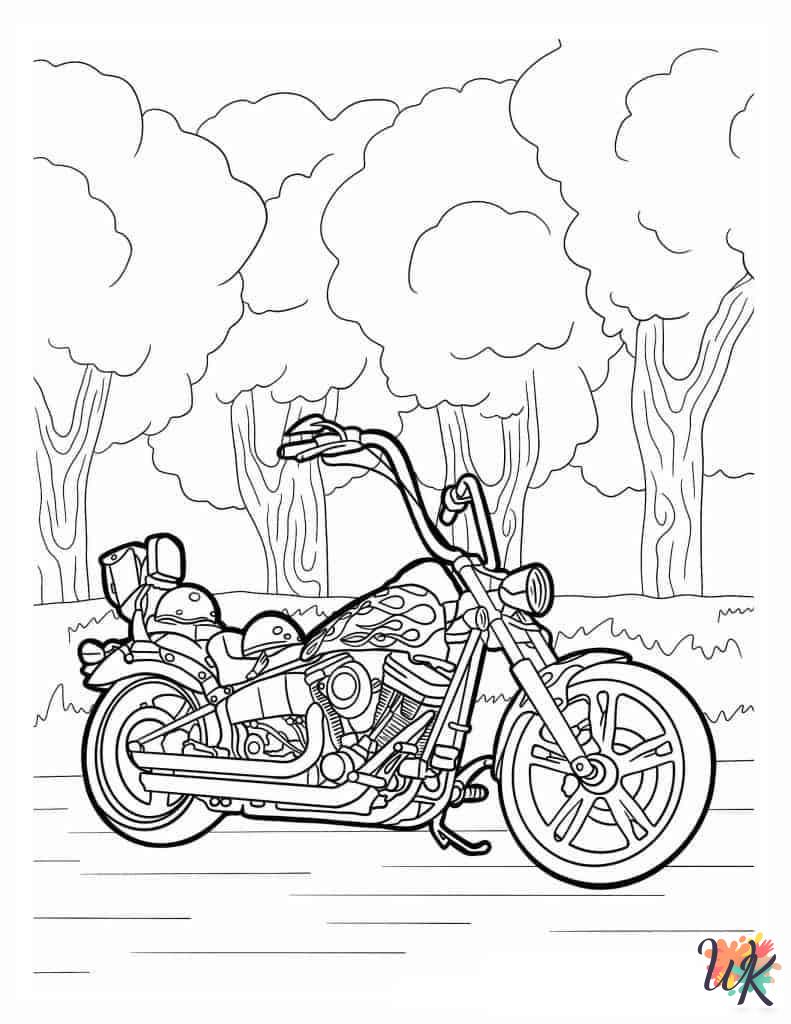 easy Motorcycle coloring pages