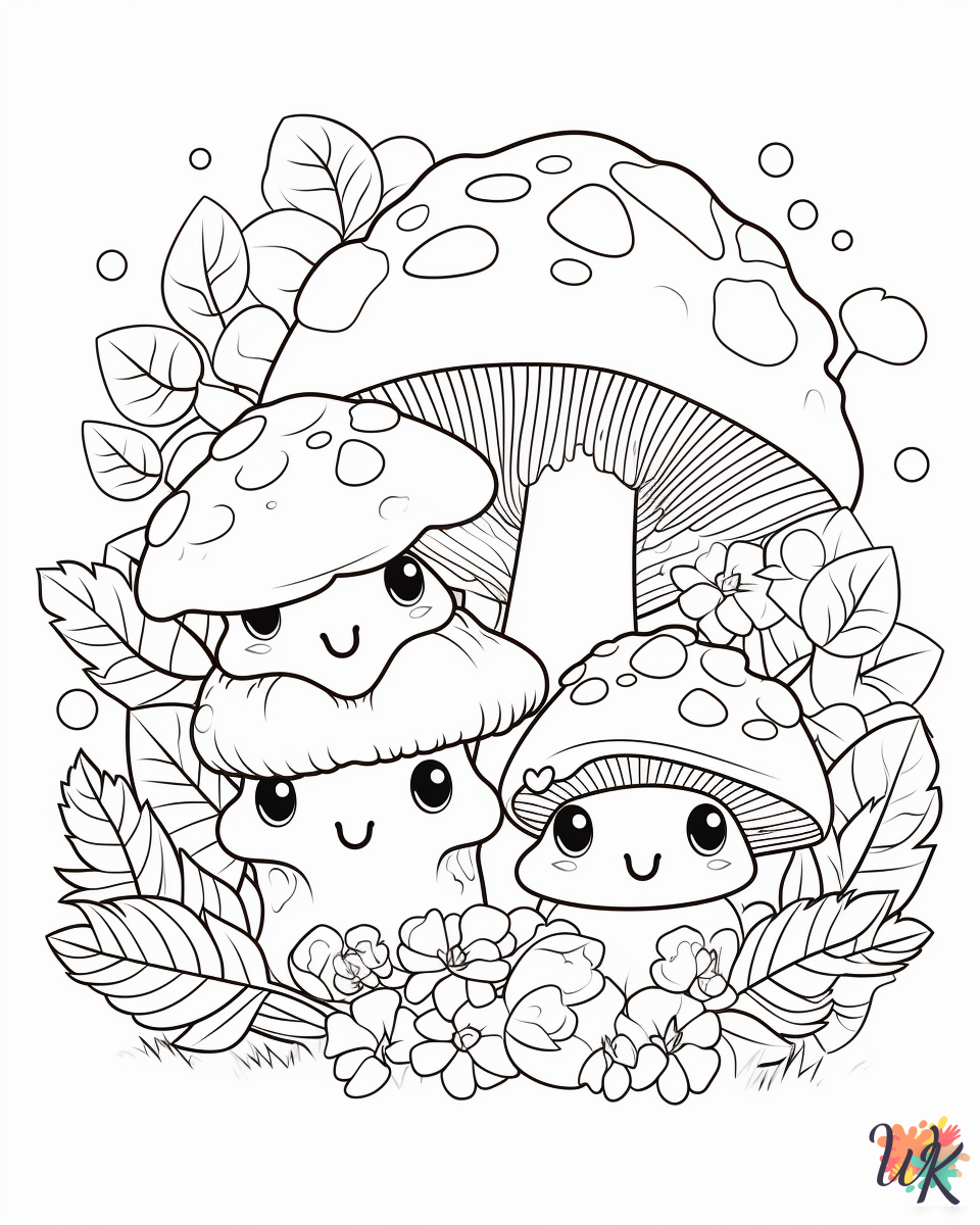 Mushroom ornament coloring pages