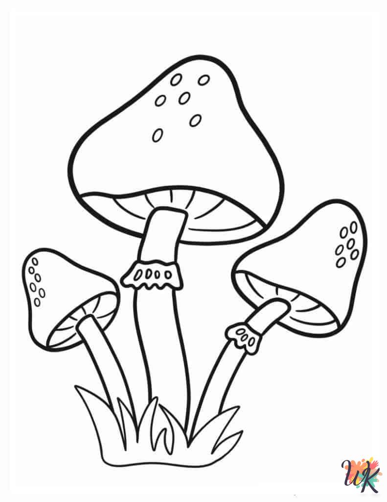 Mushroom printable coloring pages