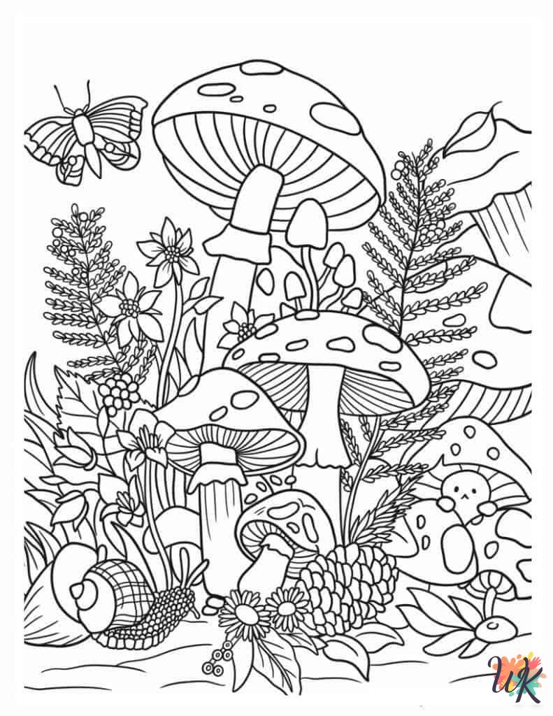 old-fashioned Mushroom coloring pages