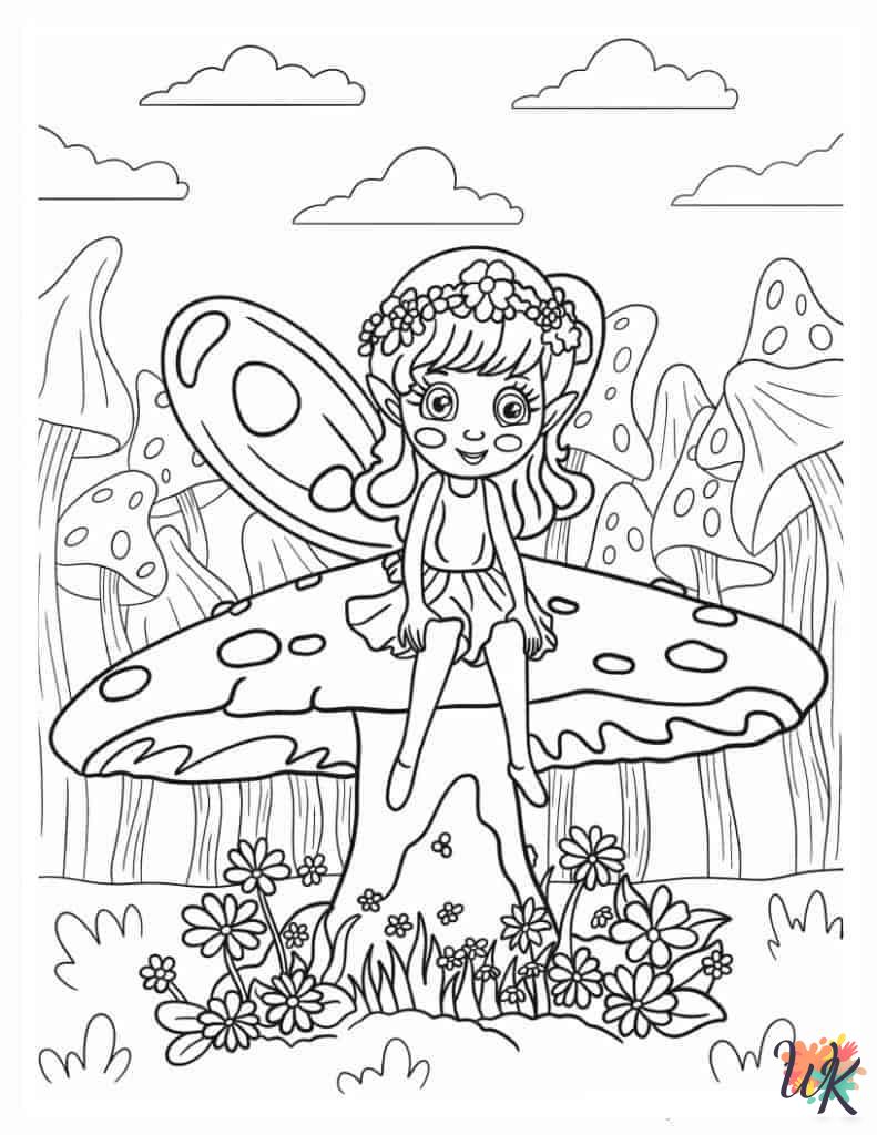Mushroom themed coloring pages