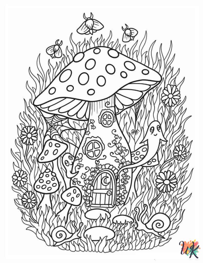 adult Mushroom coloring pages