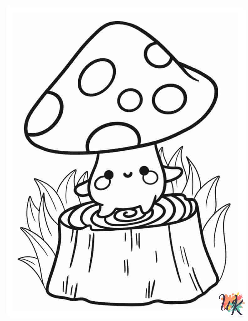 grinch cute Mushroom coloring pages