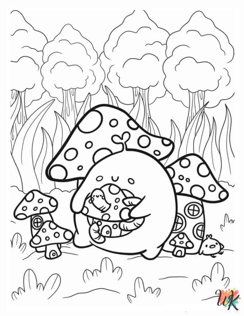Mushroom free coloring pages