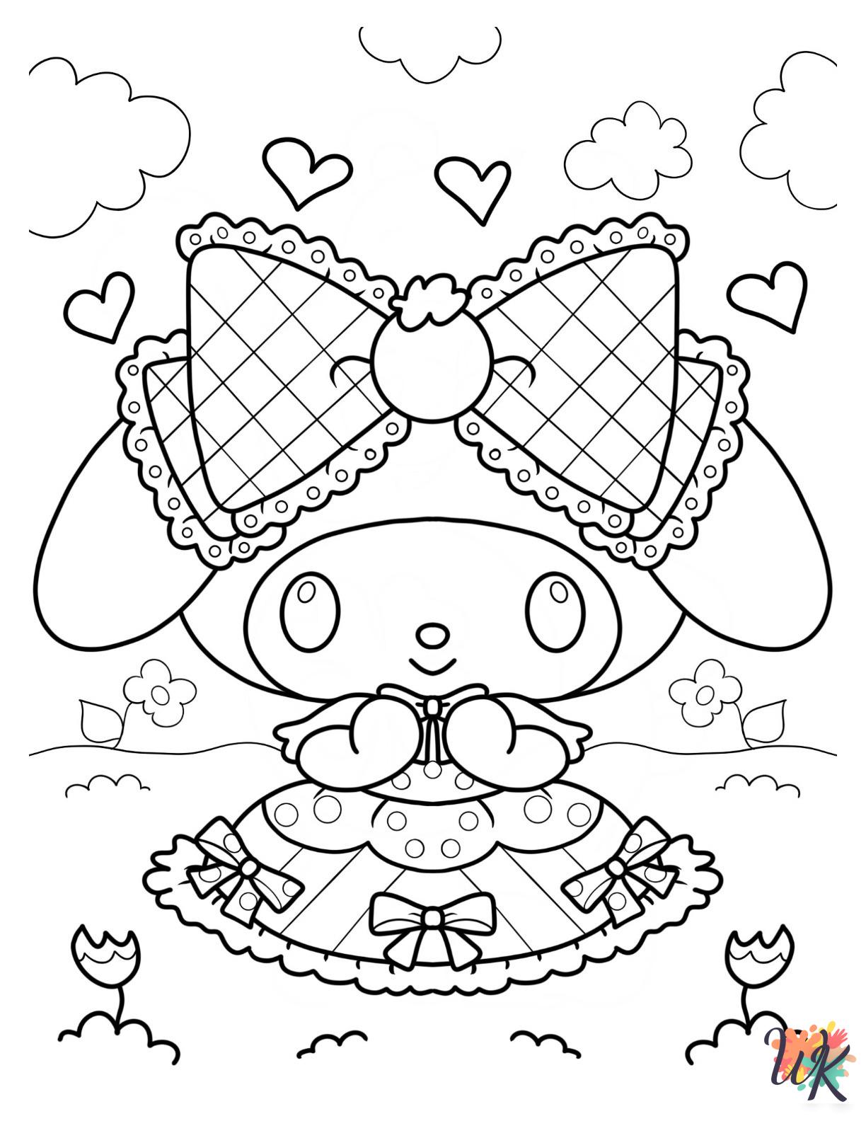 My Melody ornament coloring pages