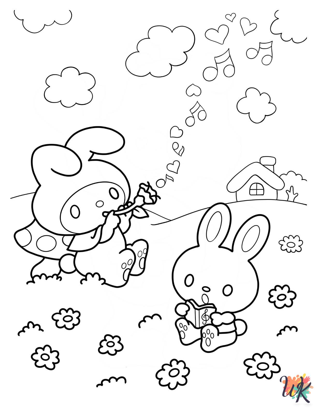 preschool My Melody coloring pages