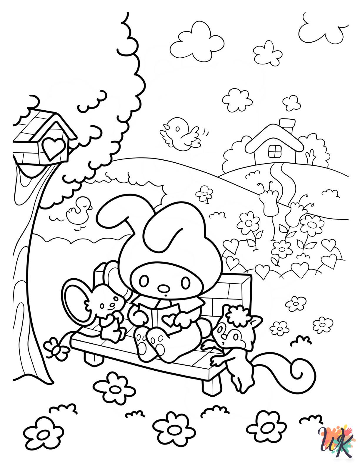 My Melody coloring pages to print
