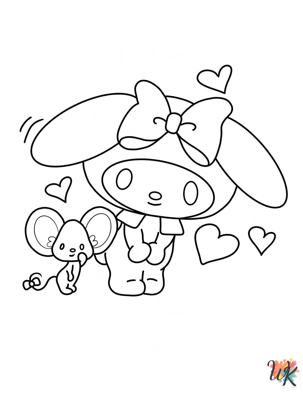 free My Melody coloring pages pdf