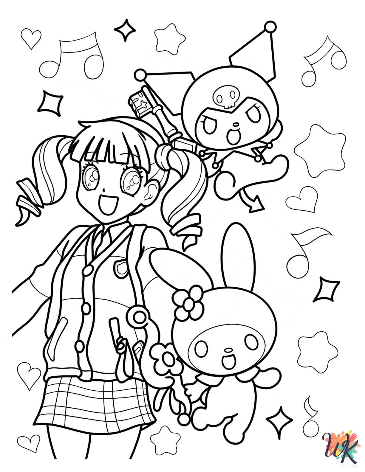 My Melody ornaments coloring pages