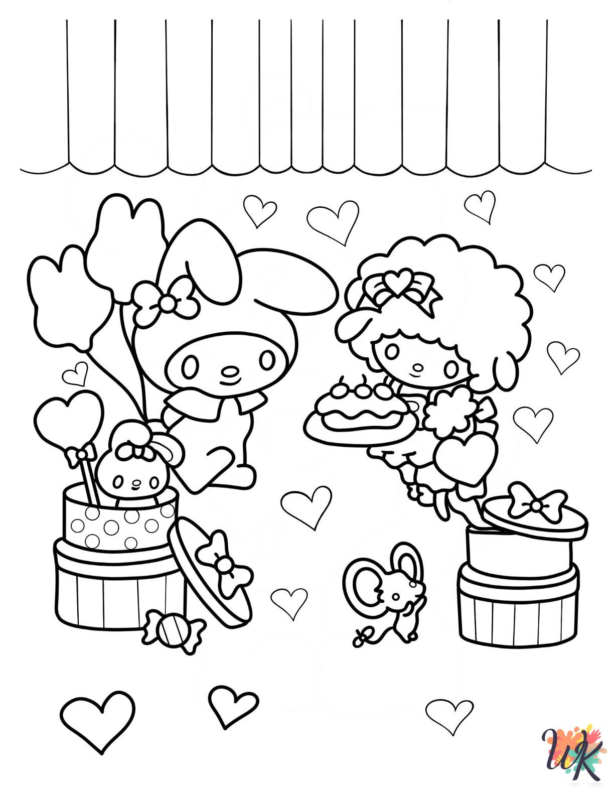My Melody themed coloring pages
