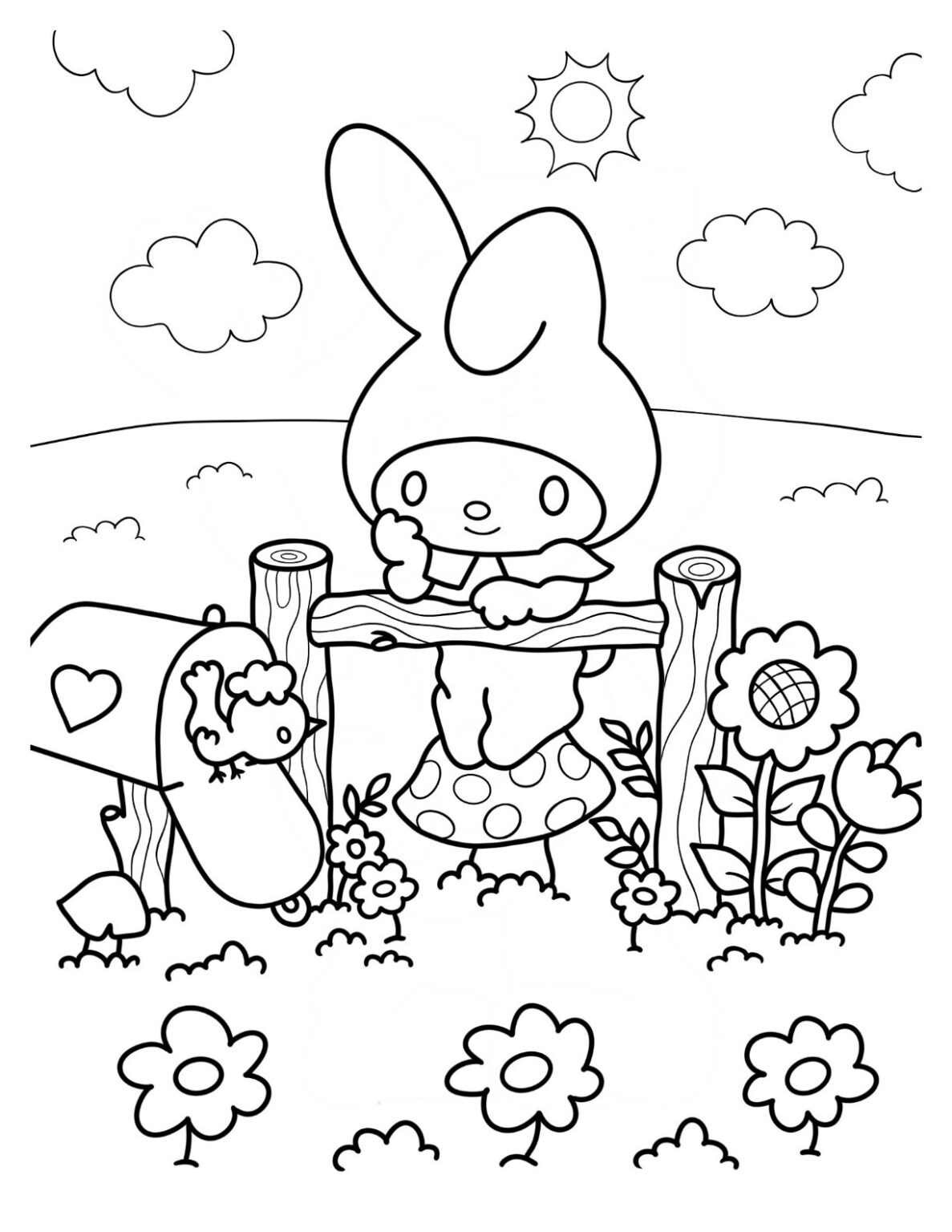 My Melody Coloring Pages For Kids