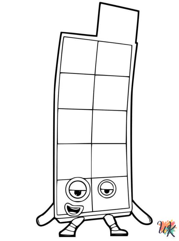 Numberblocks themed coloring pages