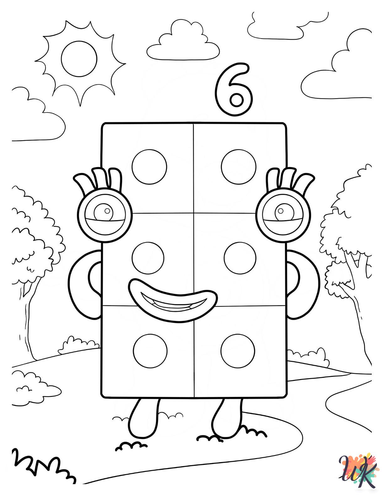 easy Numberblocks coloring pages