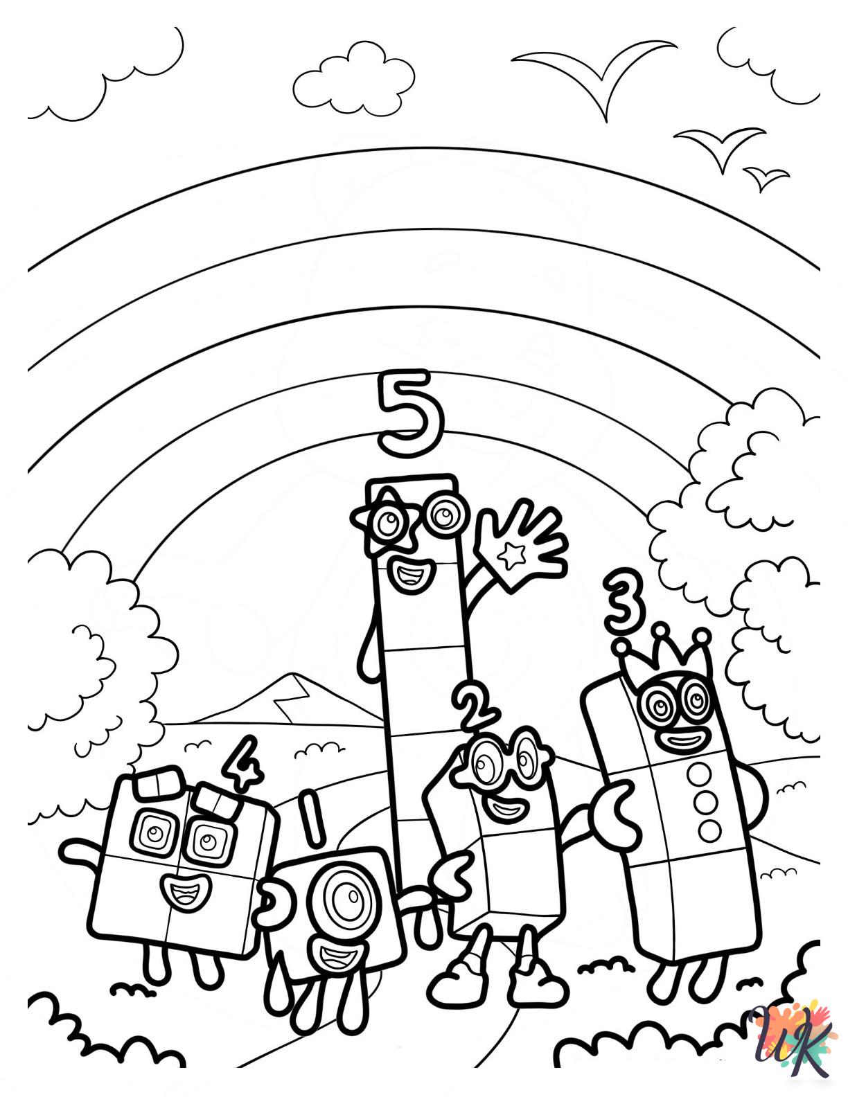 Numberblocks themed coloring pages