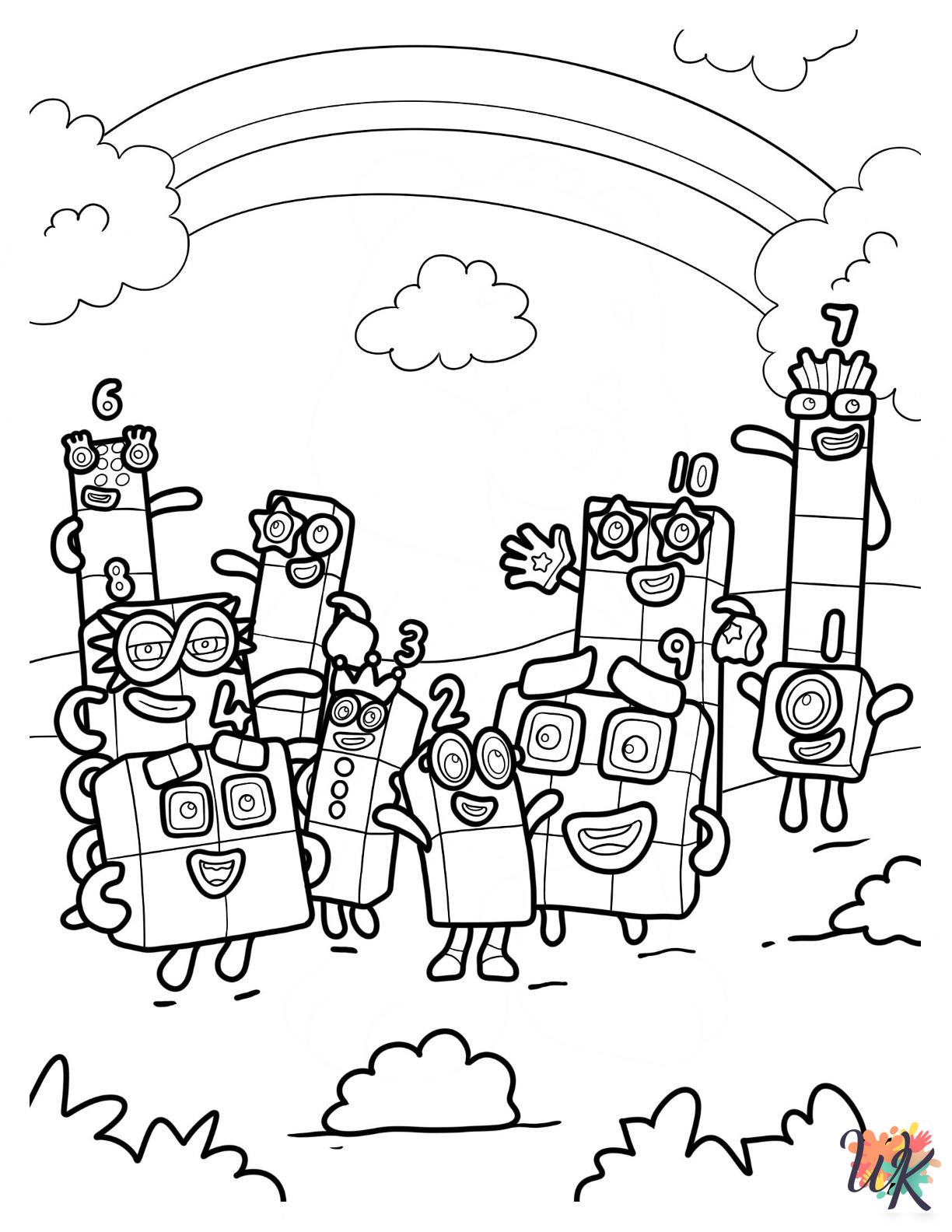 Numberblocks coloring pages for kids