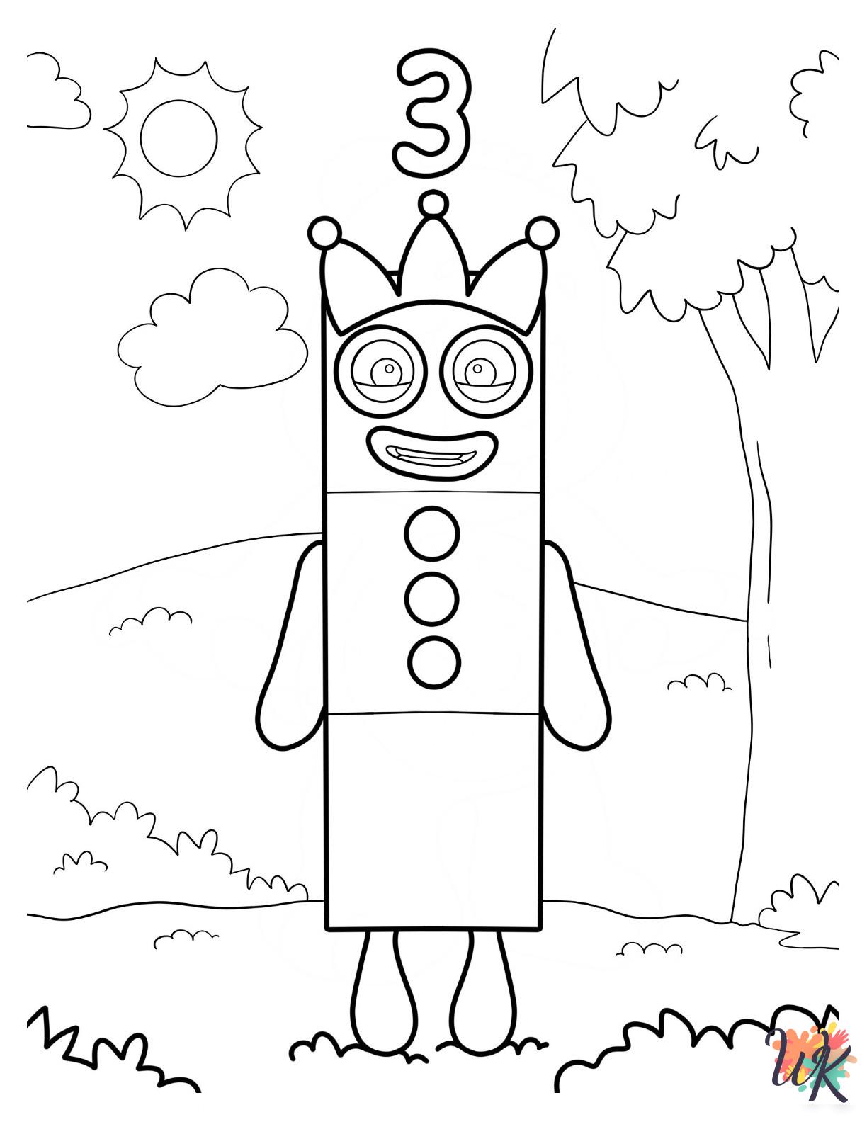 merry Numberblocks coloring pages