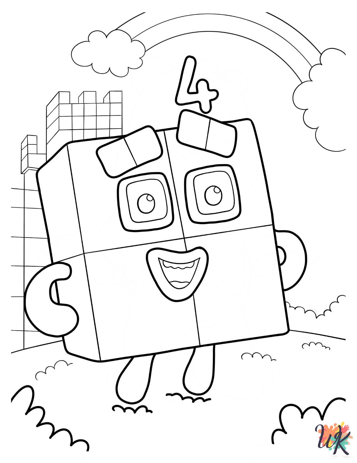 free Numberblocks coloring pages for adults