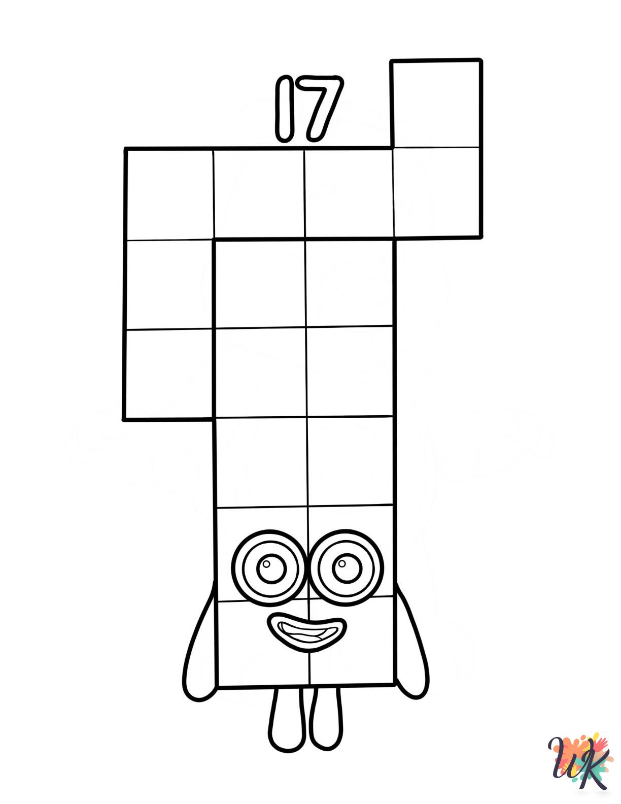 Numberblocks coloring book pages