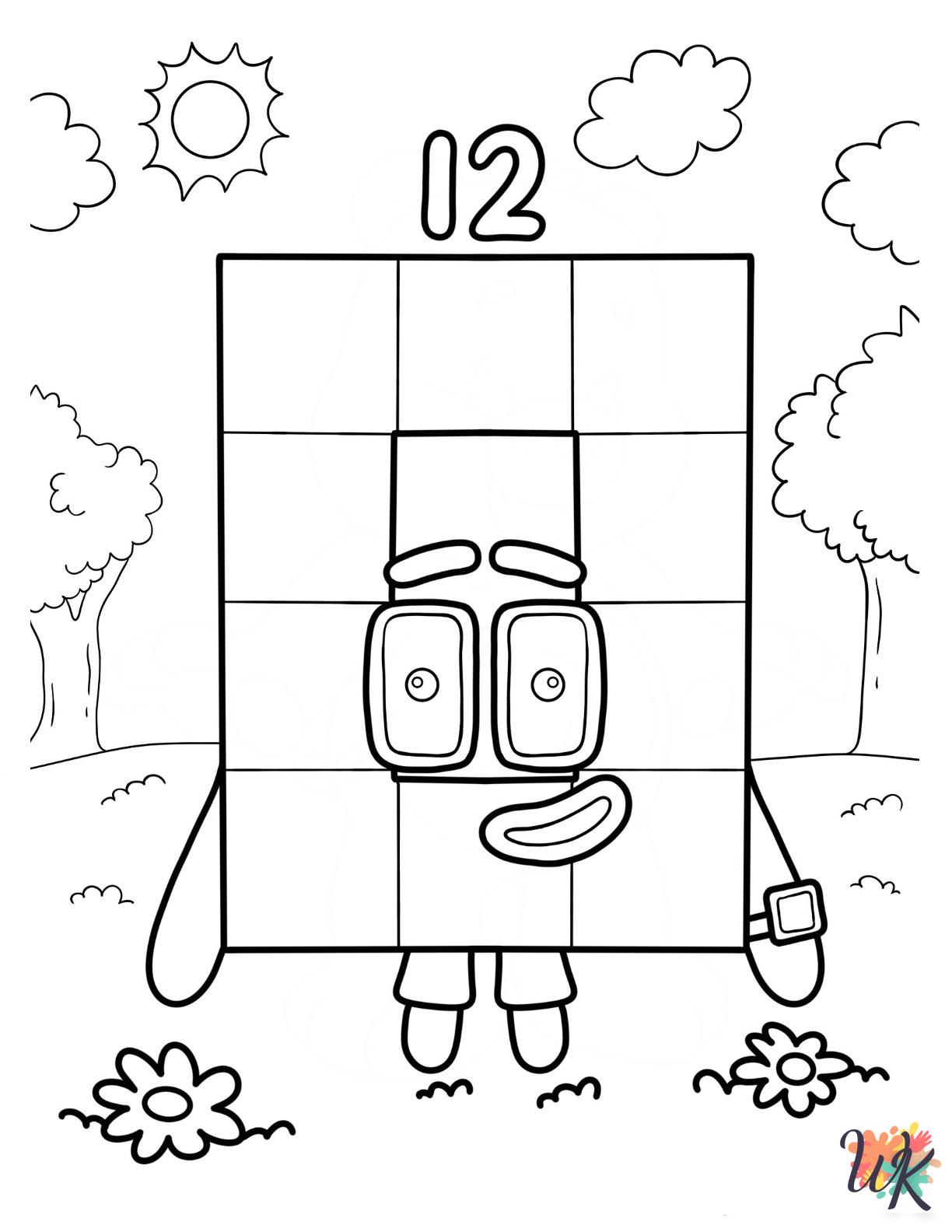 free Numberblocks coloring pages for adults