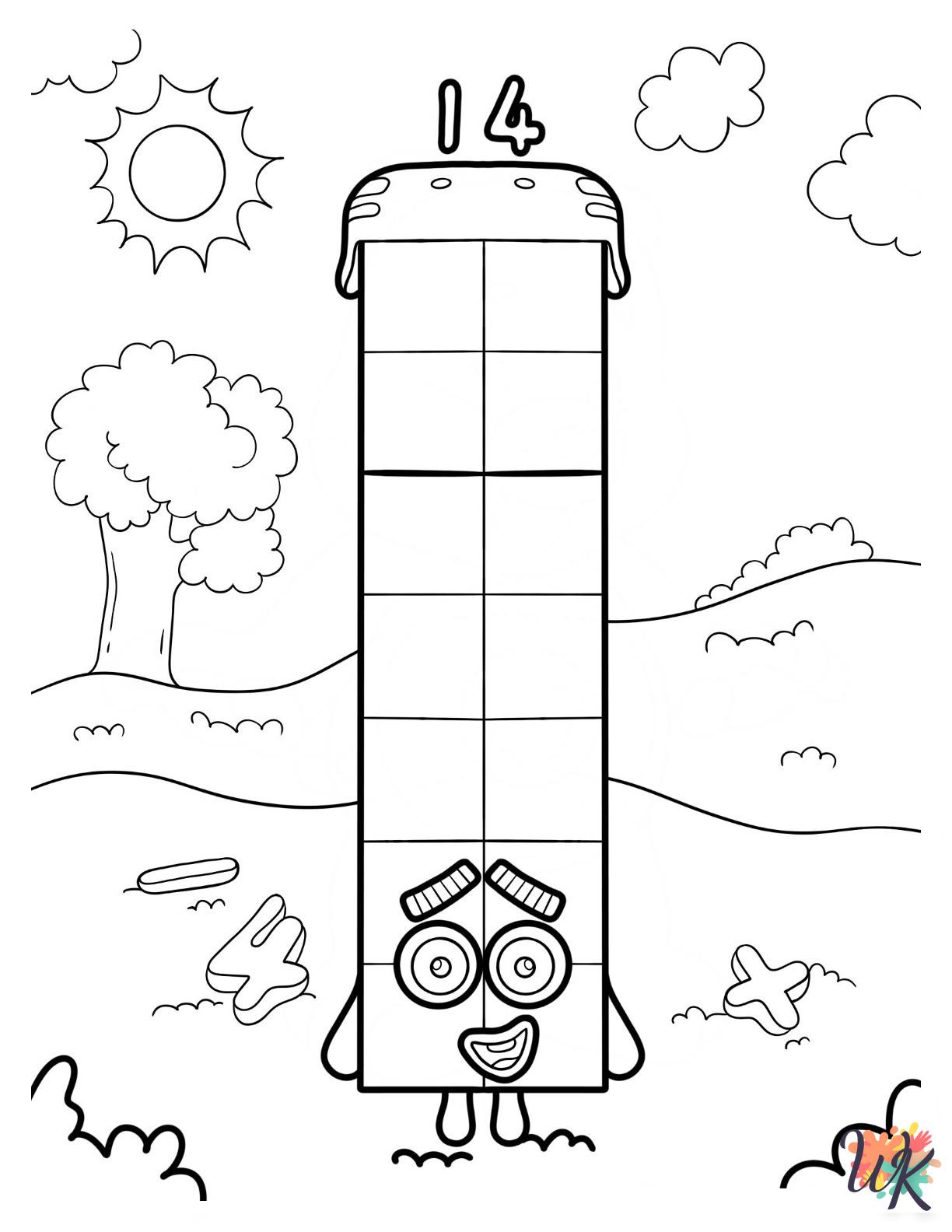 free Numberblocks tree coloring pages