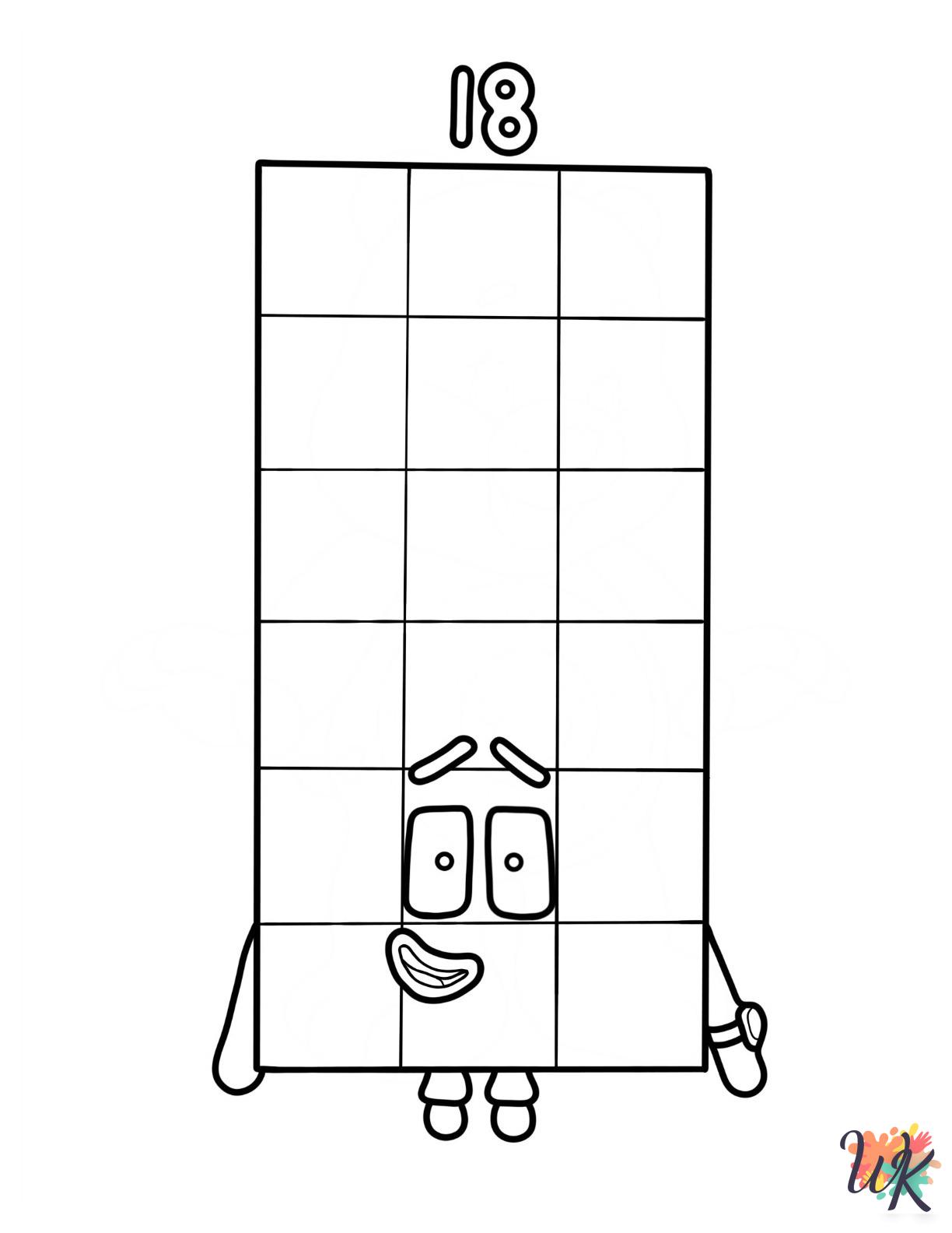 Numberblocks coloring pages for adults easy