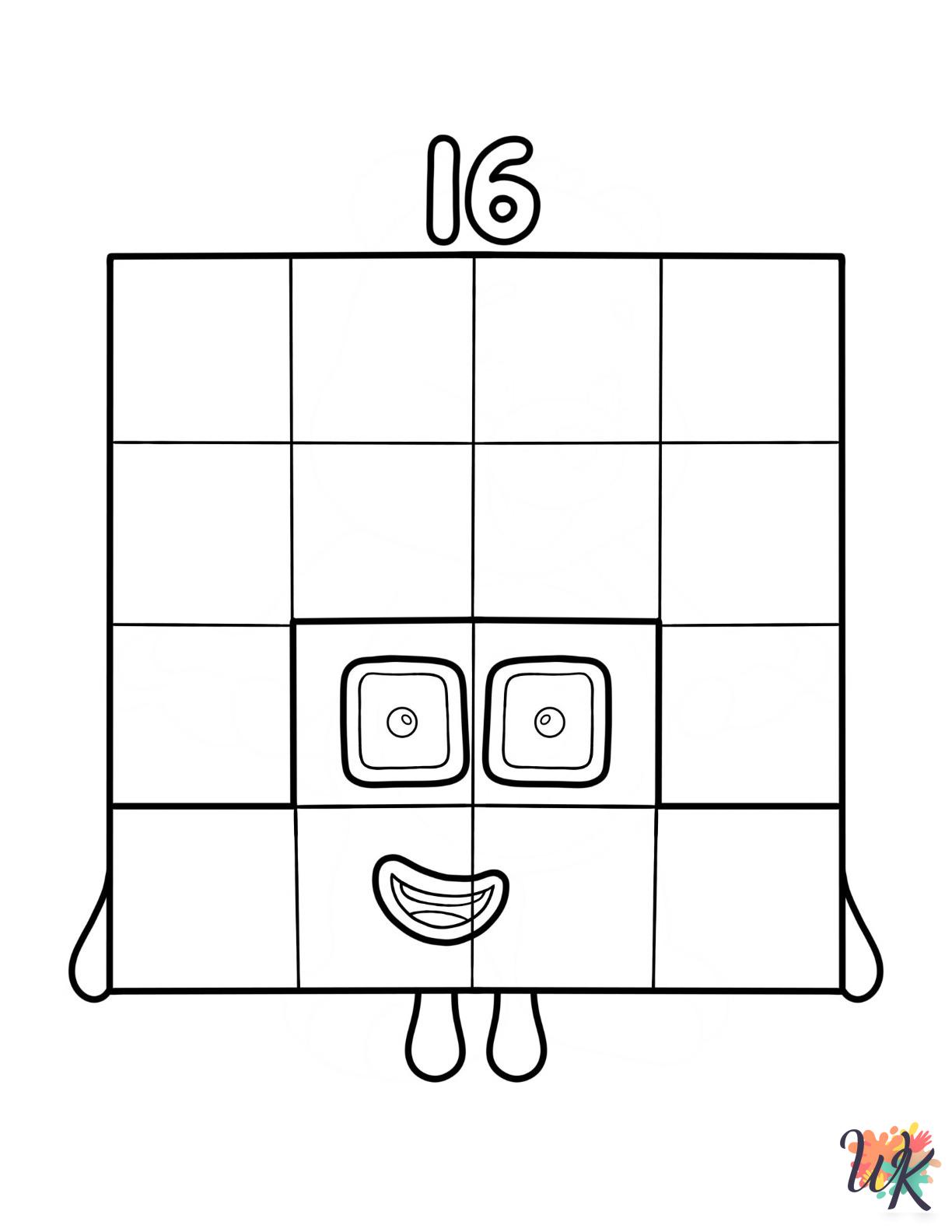 Numberblocks adult coloring pages