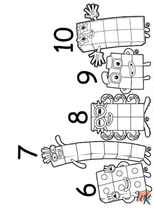 hard Numberblocks coloring pages