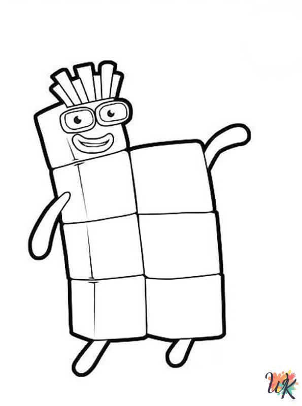 Numberblocks coloring pages easy