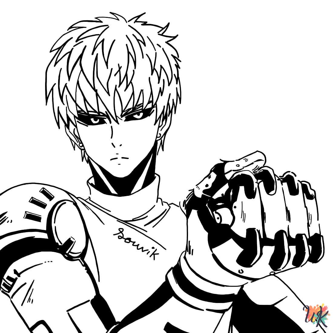detailed One-Punch Man coloring pages for adults