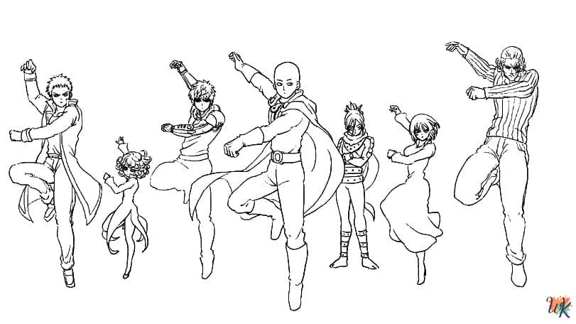 One-Punch Man coloring book pages