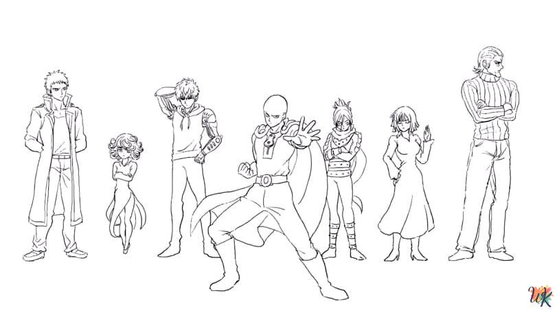 One-Punch Man coloring pages for adults