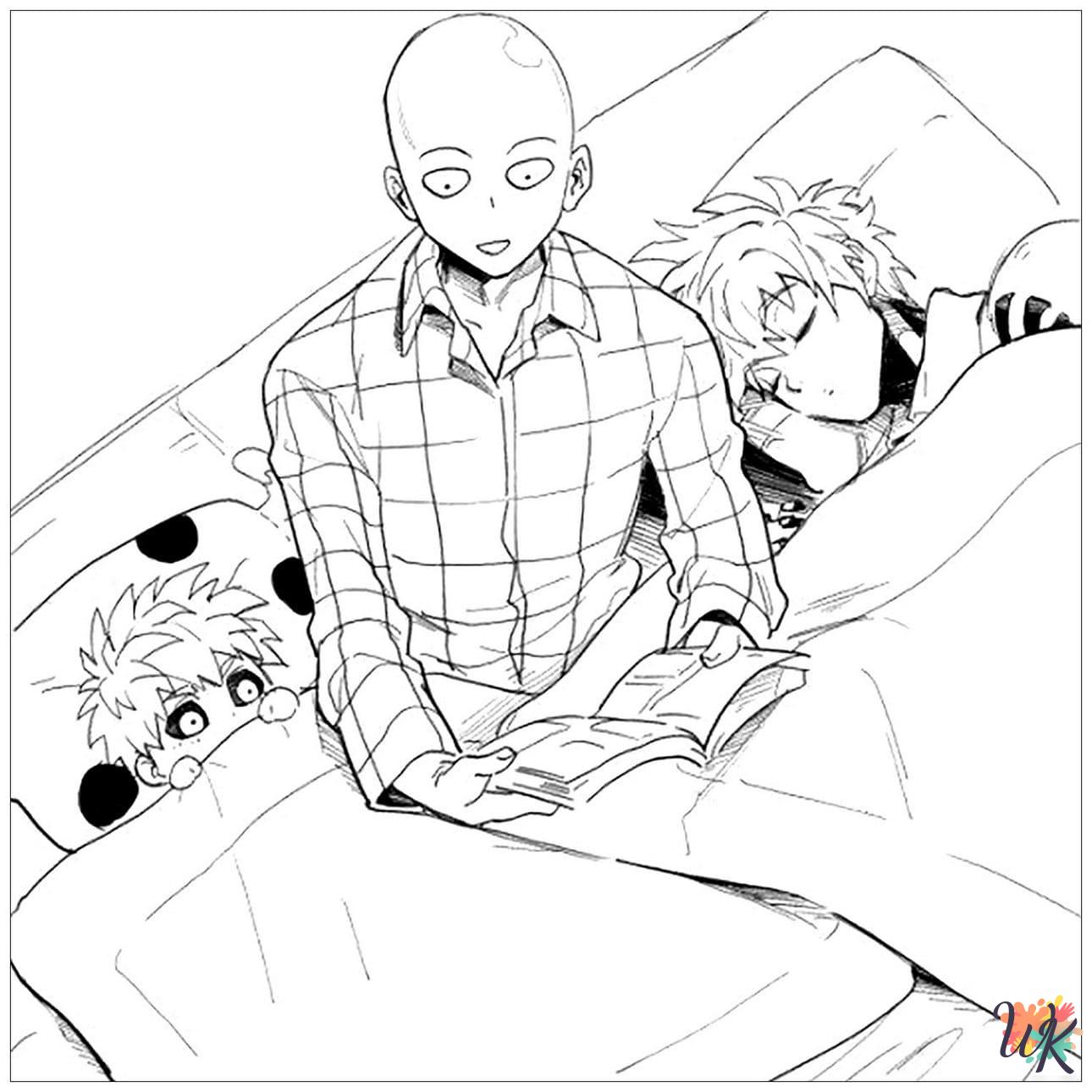 detailed One-Punch Man coloring pages for adults