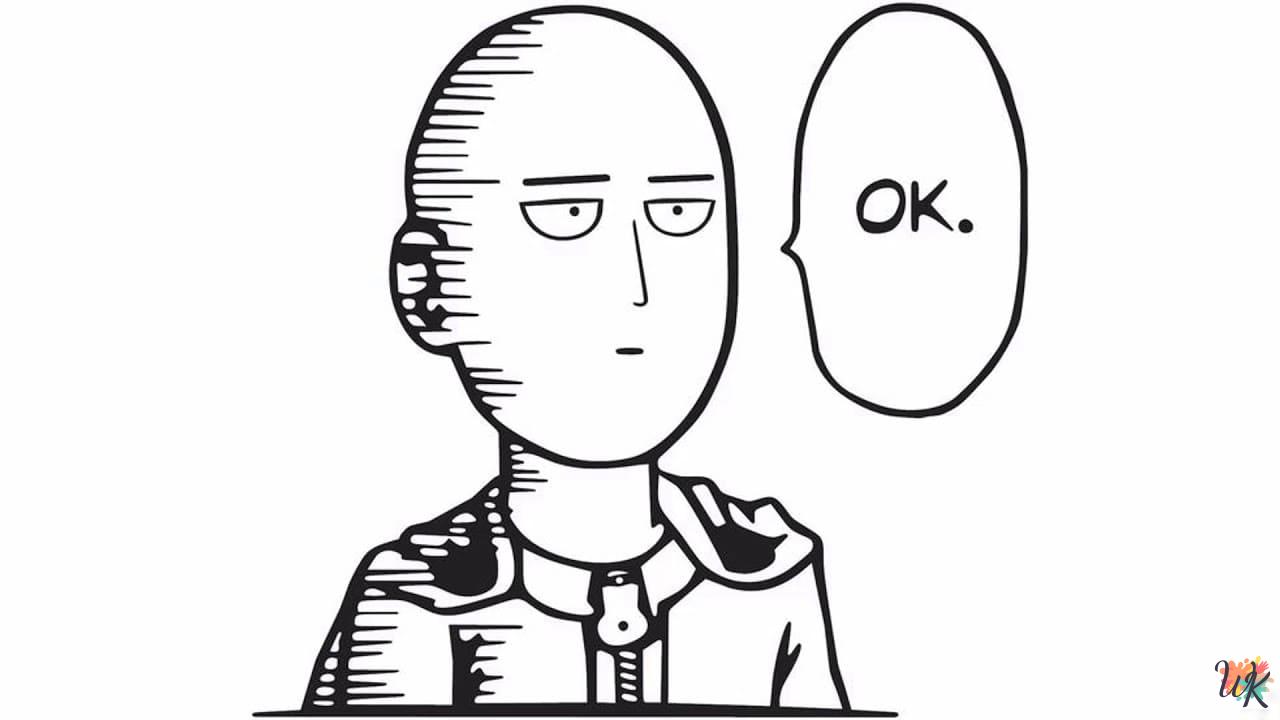 One-Punch Man coloring pages easy