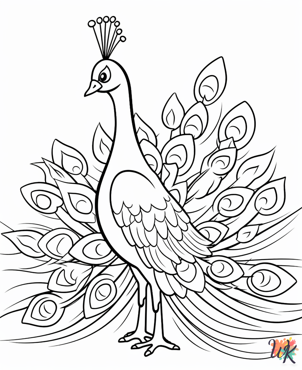 free adult Peacock coloring pages