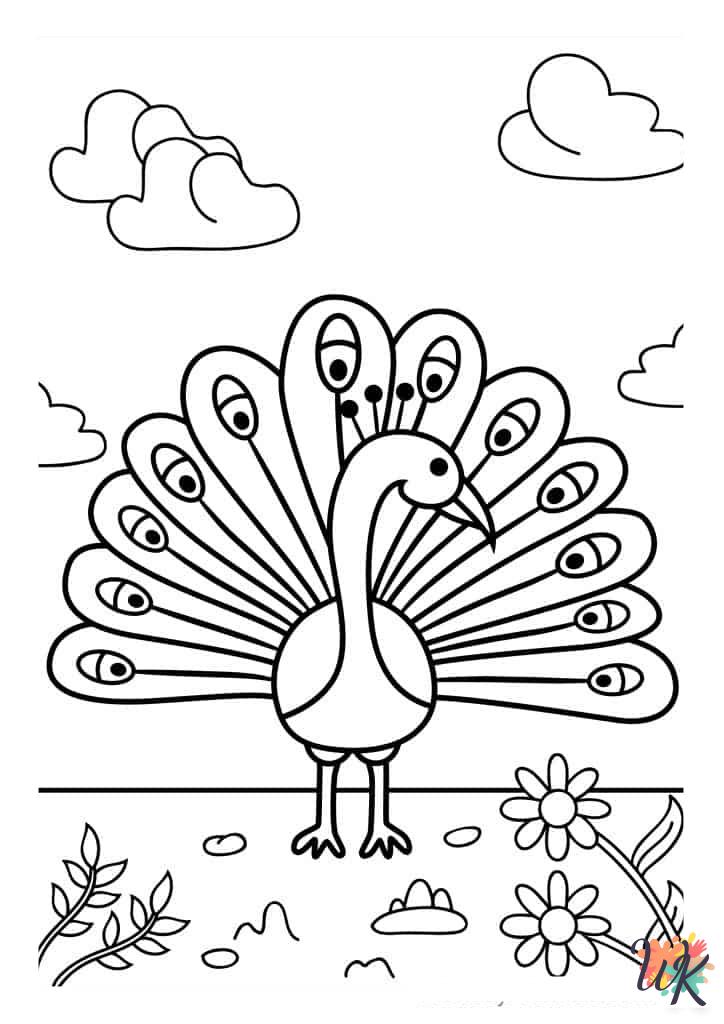free printable Peacock coloring pages