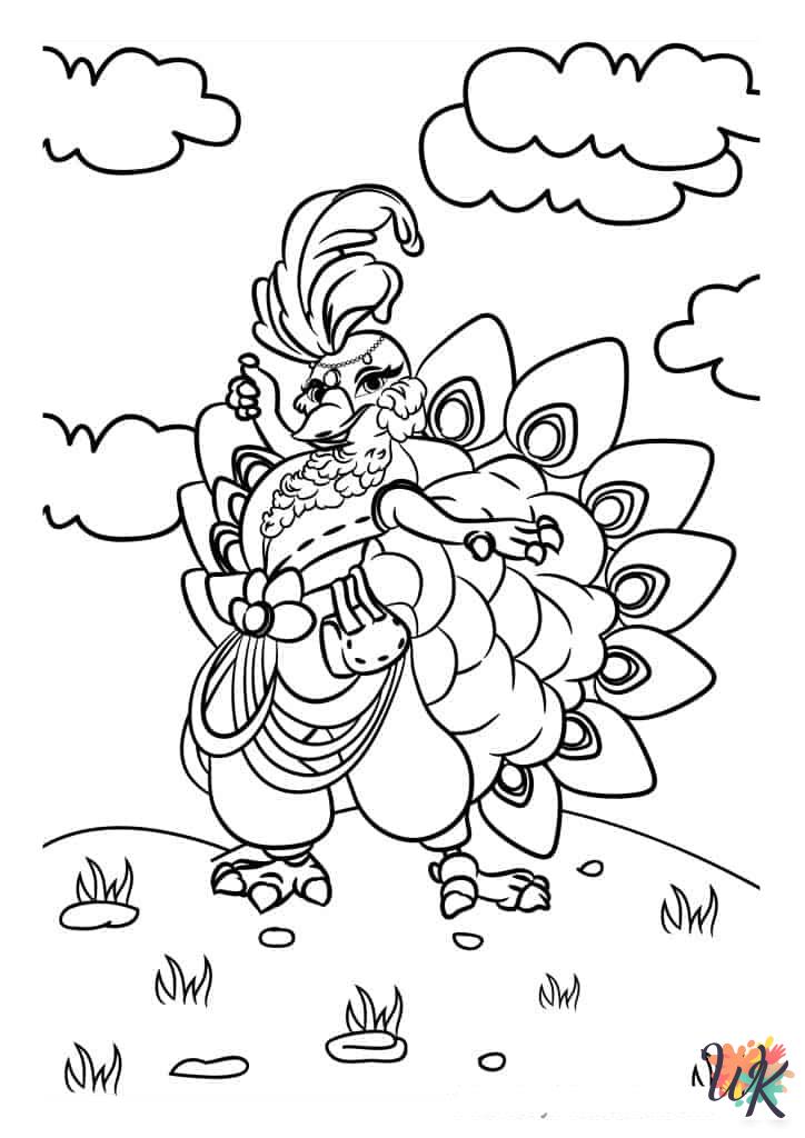 free Peacock coloring pages for adults