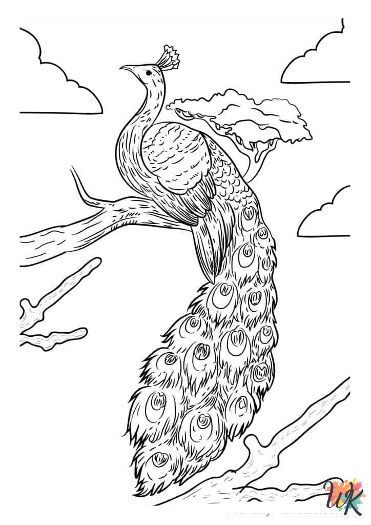 free coloring Peacock pages