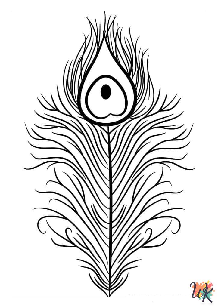 Peacock themed coloring pages