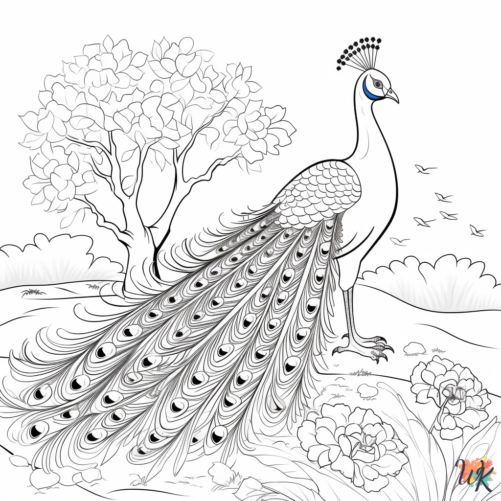 Peacock decorations coloring pages